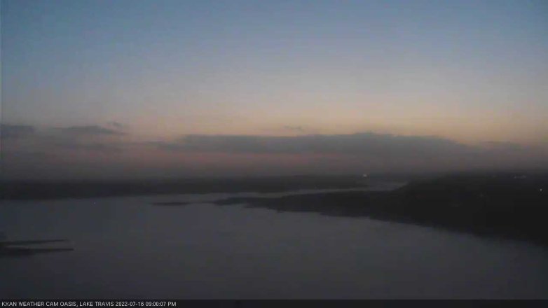 Lake Travis webcam, July 16, 2022 9:00 PM CT