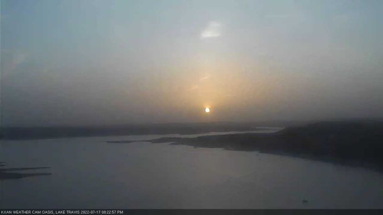 Lake Travis webcam, July 17, 2022 8:25 PM CT