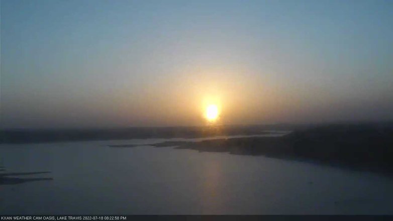 Lake Travis webcam, July 18, 2022 8:25 PM CT