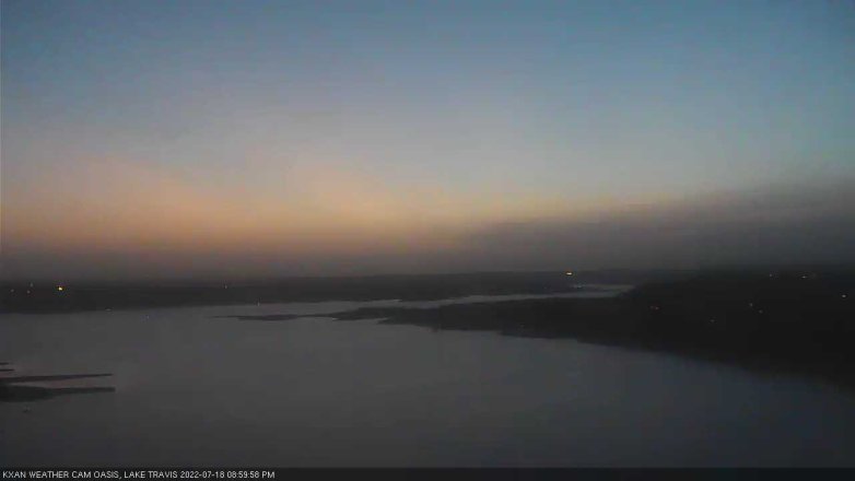 Lake Travis webcam, July 18, 2022 9:00 PM CT