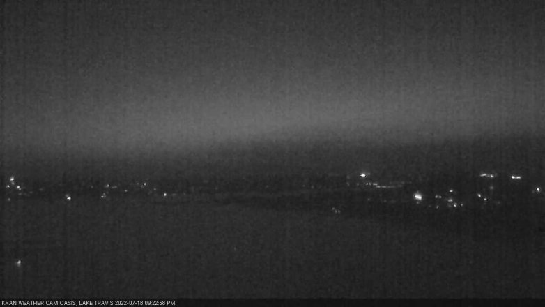 Lake Travis webcam, July 18, 2022 9:25 PM CT