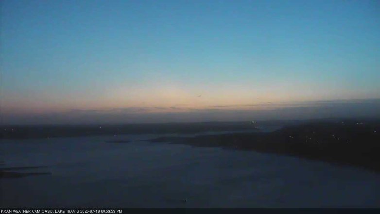 Lake Travis webcam, July 19, 2022 9:00 PM CT
