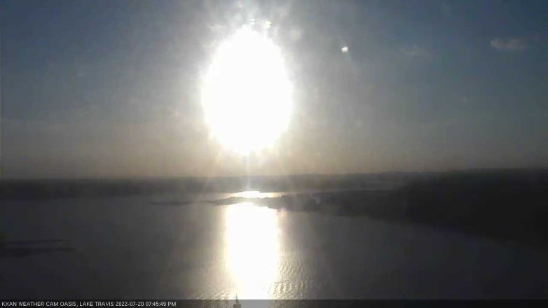 Lake Travis webcam, July 20, 2022 7:45 PM CT