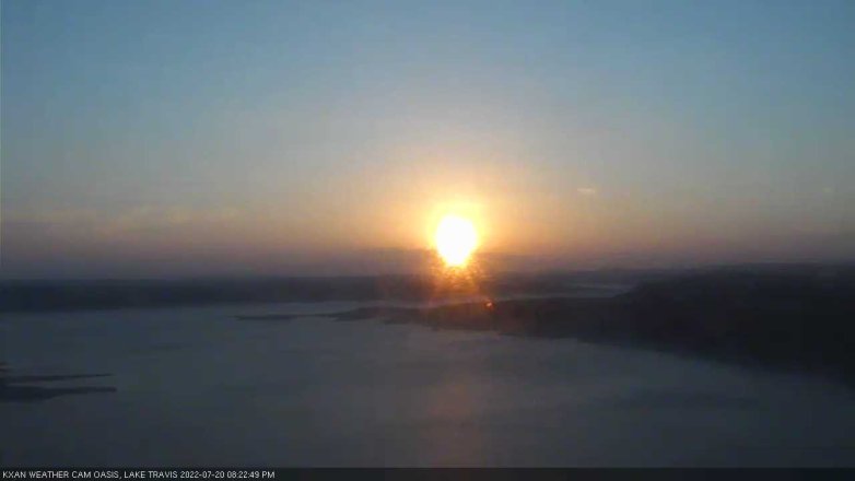 Lake Travis webcam, July 20, 2022 8:25 PM CT