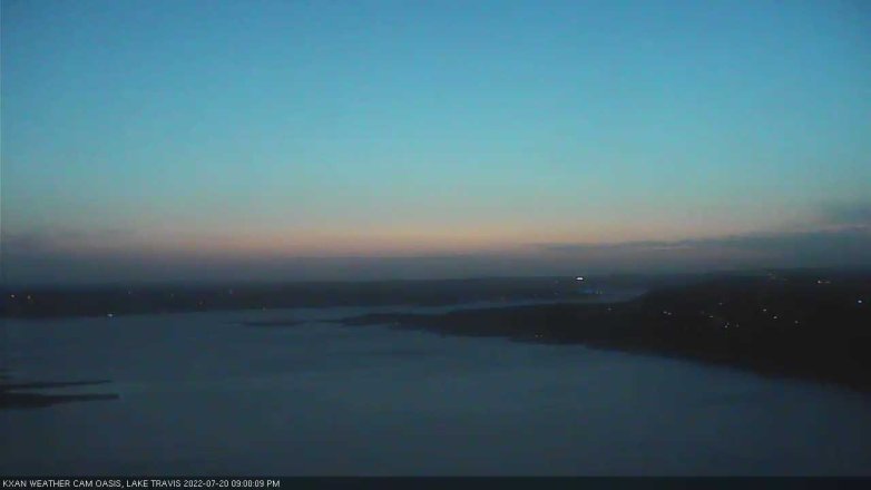 Lake Travis webcam, July 20, 2022 9:00 PM CT