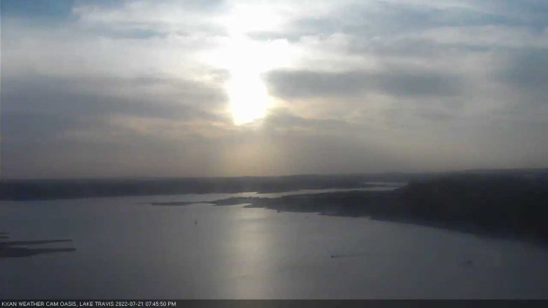 Lake Travis webcam, July 21, 2022 7:45 PM CT
