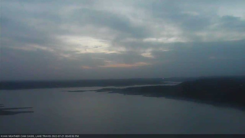 Lake Travis webcam, July 21, 2022 8:45 PM CT