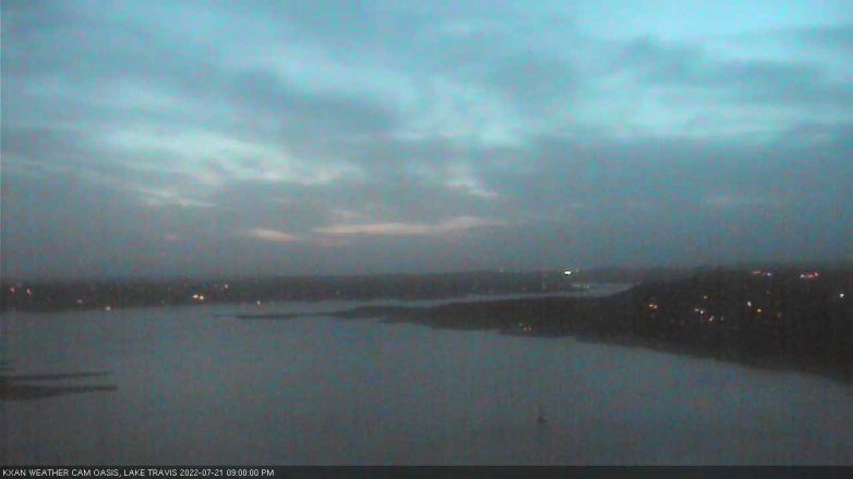Lake Travis webcam, July 21, 2022 9:00 PM CT