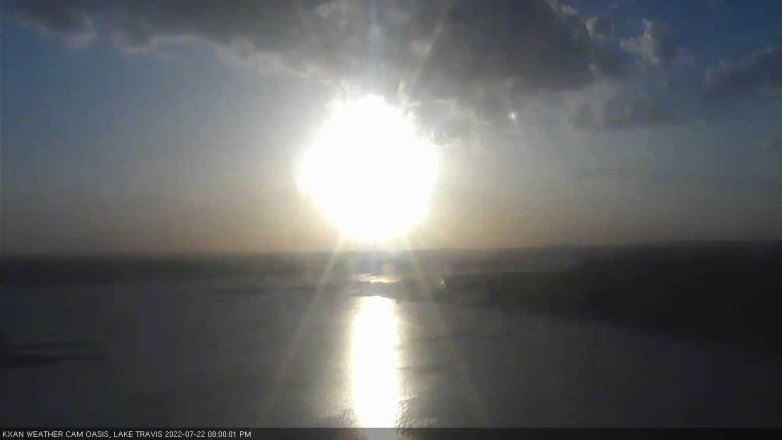 Lake Travis webcam, July 22, 2022 8:00 PM CT