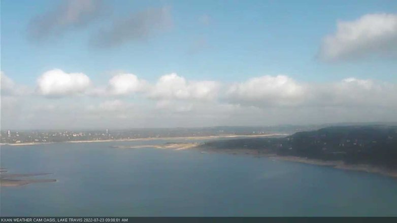 Lake Travis webcam, July 23, 2022 9:00 AM CT