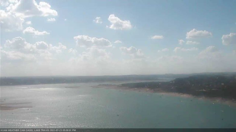 Lake Travis webcam, July 23, 2022 5:00 PM CT