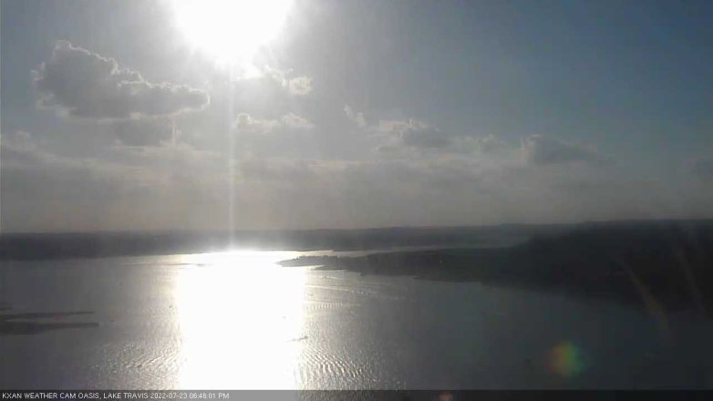 Lake Travis webcam, July 23, 2022 6:45 PM CT