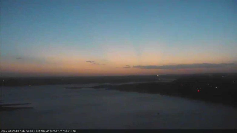 Lake Travis webcam, July 23, 2022 9:00 PM CT