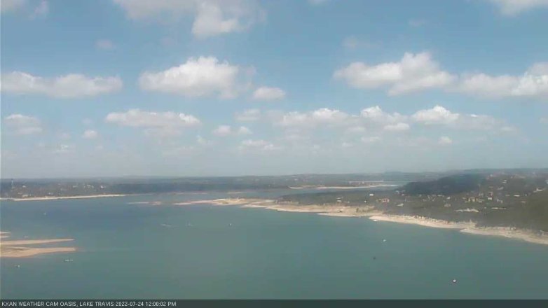 Lake Travis webcam, July 24, 2022 12:00 PM CT