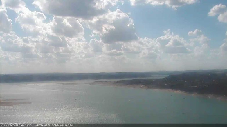 Lake Travis webcam, July 24, 2022 5:00 PM CT