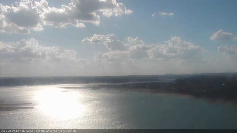 Lake Travis webcam, July 24, 2022 5:45 PM CT