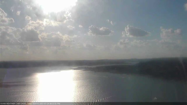 Lake Travis webcam, July 24, 2022 6:25 PM CT