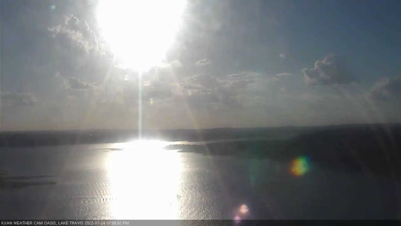 Lake Travis webcam, July 24, 2022 7:00 PM CT