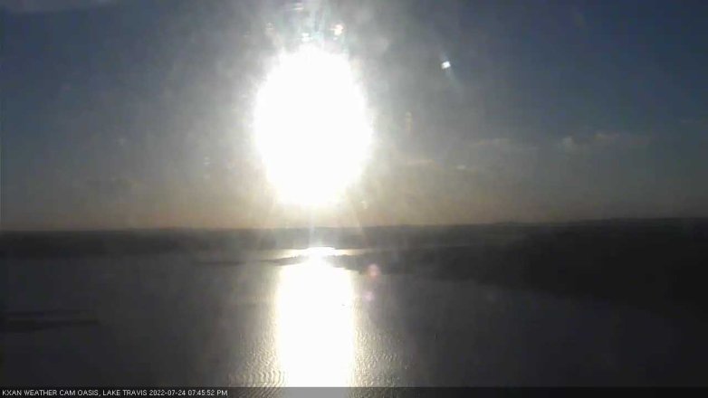 Lake Travis webcam, July 24, 2022 7:45 PM CT