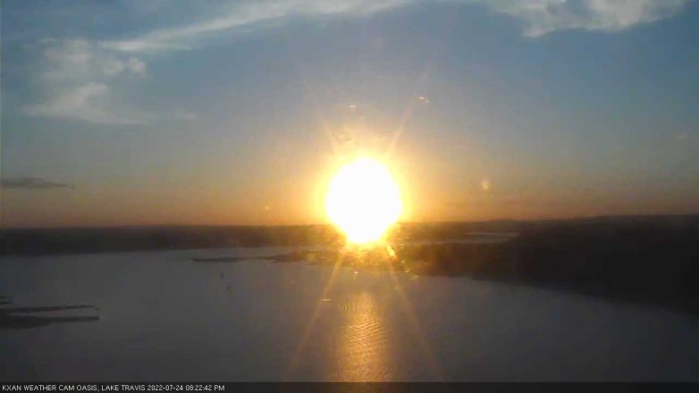 Lake Travis webcam, July 24, 2022 8:25 PM CT
