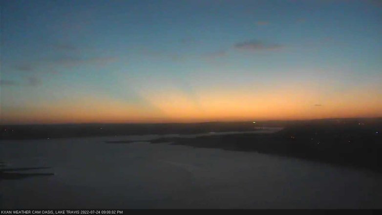 Lake Travis webcam, July 24, 2022 9:00 PM CT