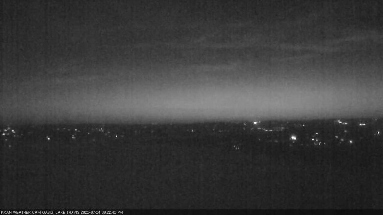 Lake Travis webcam, July 24, 2022 9:25 PM CT