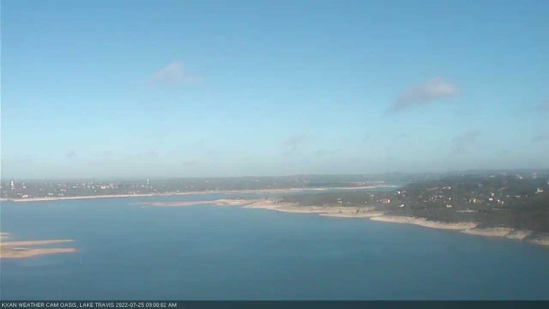 Lake Travis webcam, July 25, 2022 9:00 AM CT