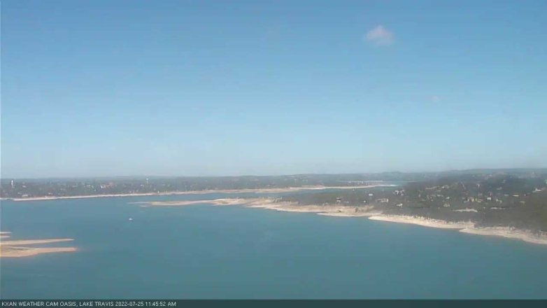 Lake Travis webcam, July 25, 2022 11:45 AM CT