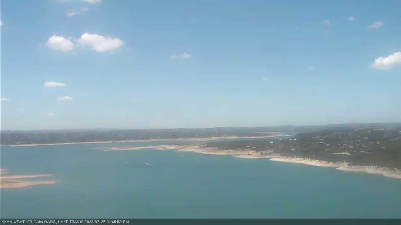 Lake Travis webcam, July 25, 2022 1:45 PM CT