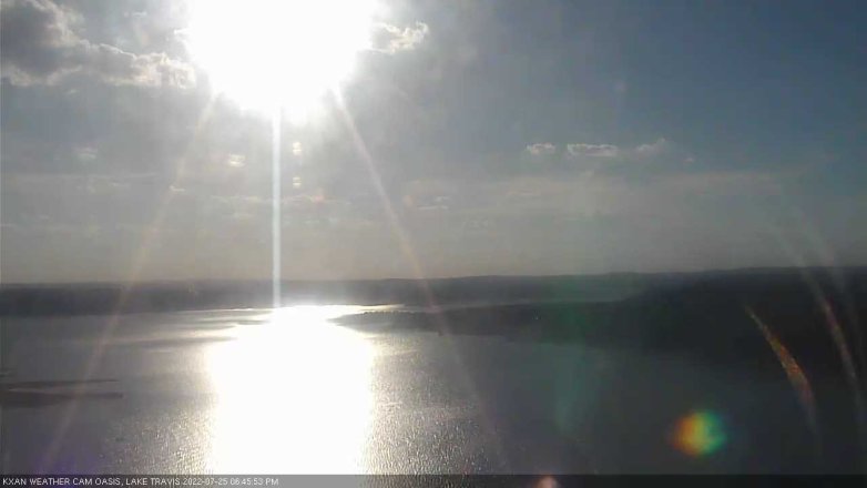 Lake Travis webcam, July 25, 2022 6:45 PM CT