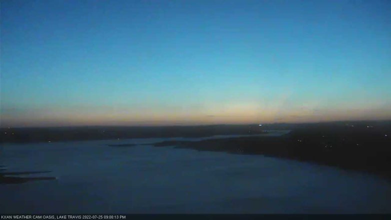 Lake Travis webcam, July 25, 2022 9:00 PM CT