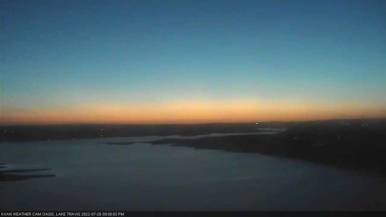 Lake Travis webcam, July 26, 2022 9:00 PM CT