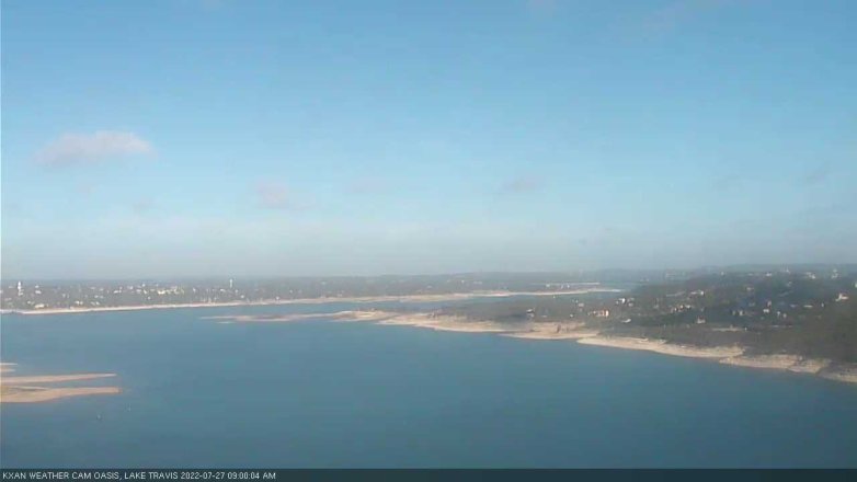 Lake Travis webcam, July 27, 2022 9:00 AM CT