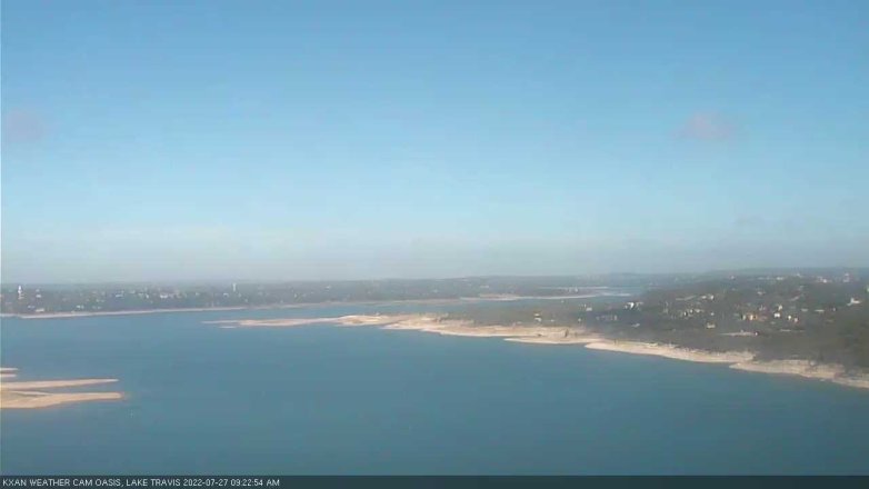 Lake Travis webcam, July 27, 2022 9:25 AM CT