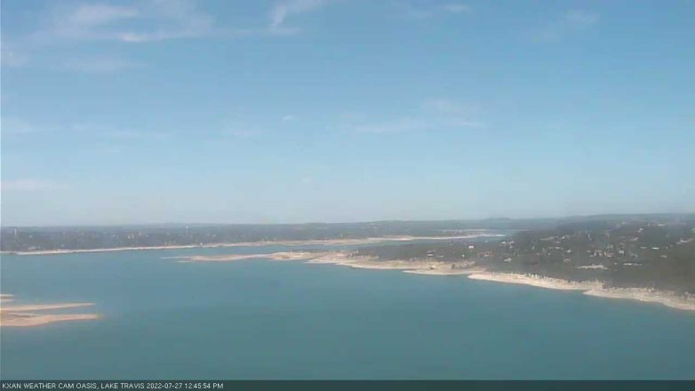 Lake Travis webcam, July 27, 2022 12:45 PM CT