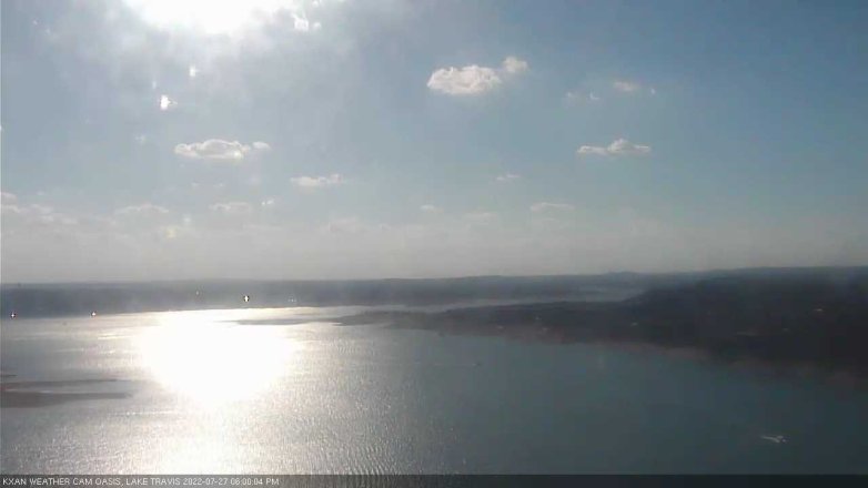 Lake Travis webcam, July 27, 2022 6:00 PM CT