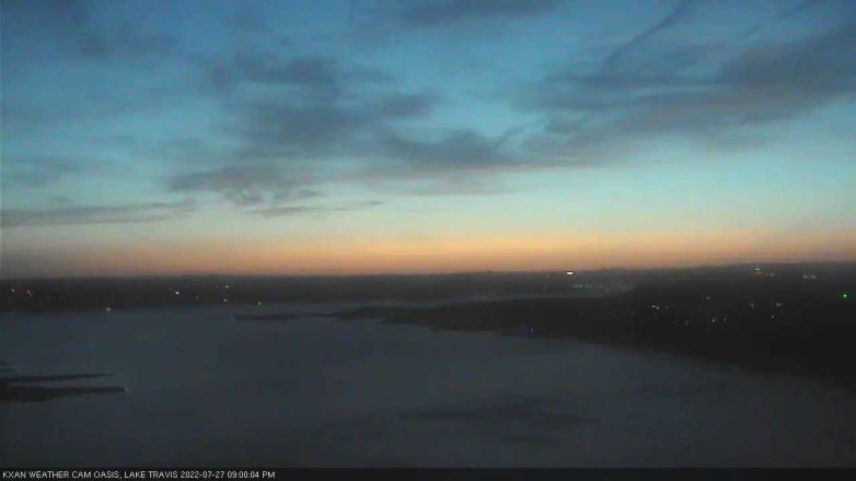 Lake Travis webcam, July 27, 2022 9:00 PM CT
