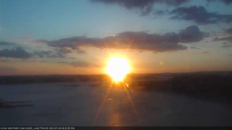 Lake Travis webcam, July 28, 2022 8:25 PM CT