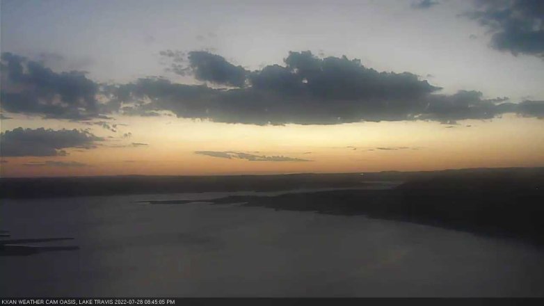 Lake Travis webcam, July 28, 2022 8:45 PM CT
