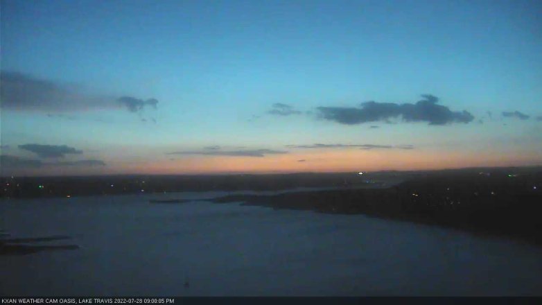 Lake Travis webcam, July 28, 2022 9:00 PM CT