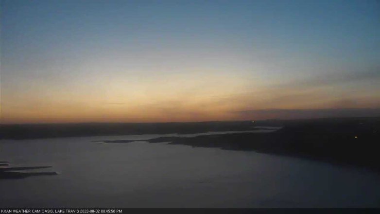 Lake Travis webcam, August 2, 2022 8:45 PM CT