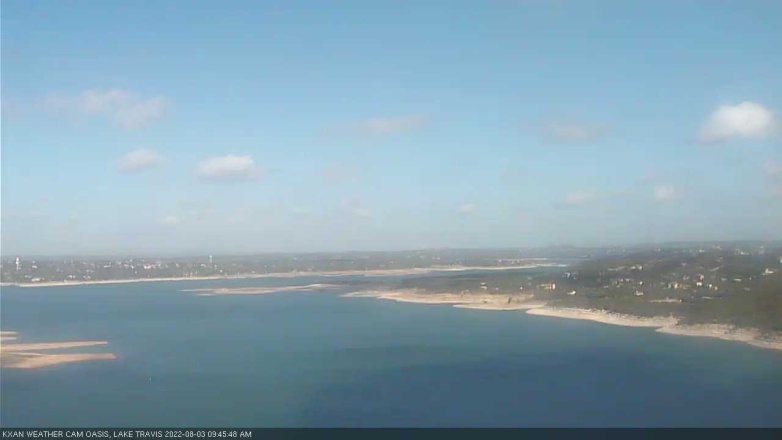 Lake Travis webcam, August 3, 2022 9:45 AM CT