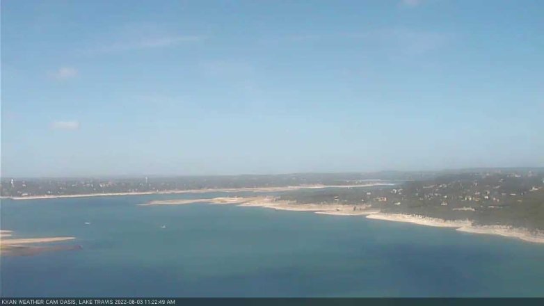Lake Travis webcam, August 3, 2022 11:25 AM CT