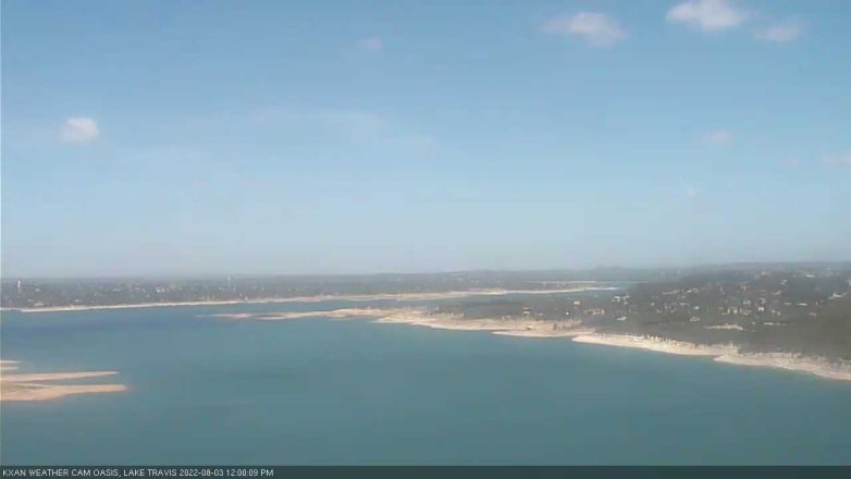 Lake Travis webcam, August 3, 2022 12:00 PM CT