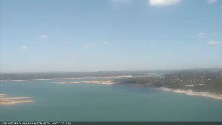 Lake Travis webcam, August 3, 2022 1:45 PM CT