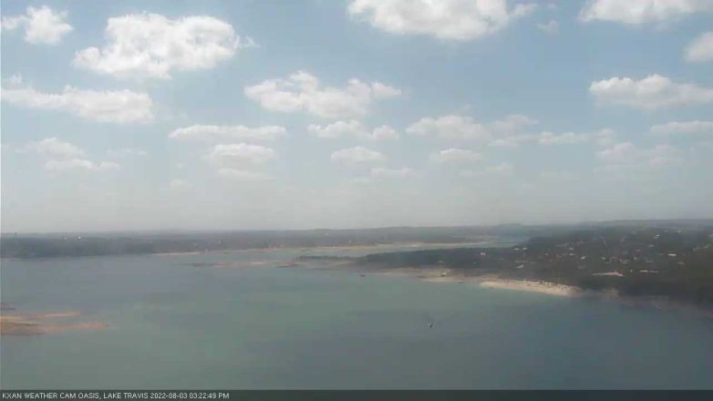 Lake Travis webcam, August 3, 2022 3:25 PM CT