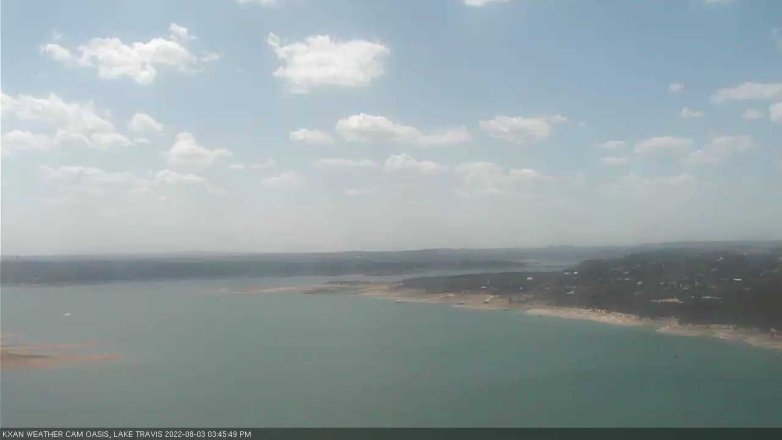 Lake Travis webcam, August 3, 2022 3:45 PM CT