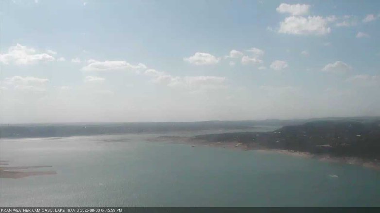Lake Travis webcam, August 3, 2022 4:45 PM CT