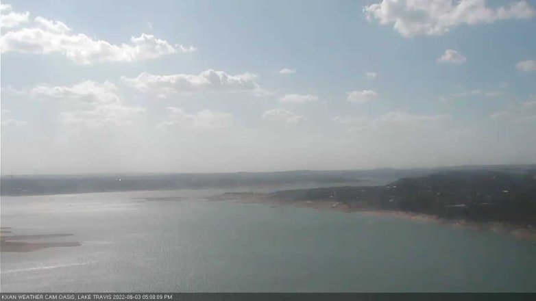 Lake Travis webcam, August 3, 2022 5:00 PM CT