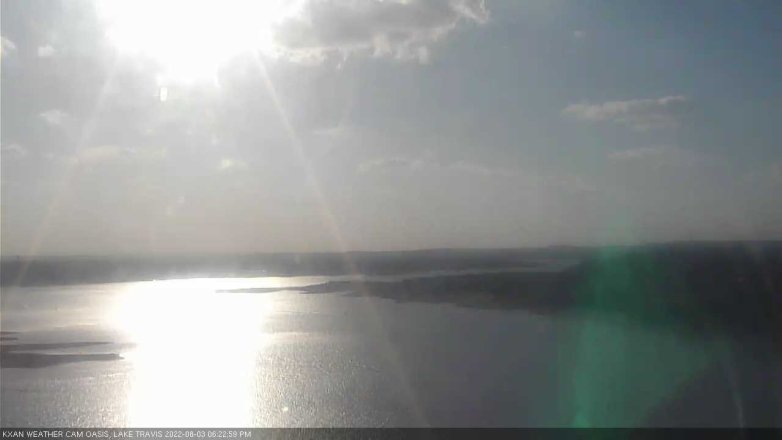 Lake Travis webcam, August 3, 2022 6:25 PM CT